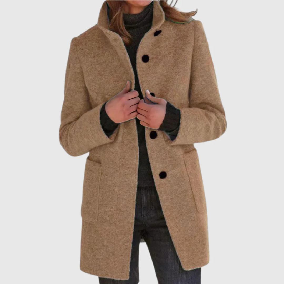 Eleganter Wintermantel Damen lang & warm im Woll-Look – Nordura Coat