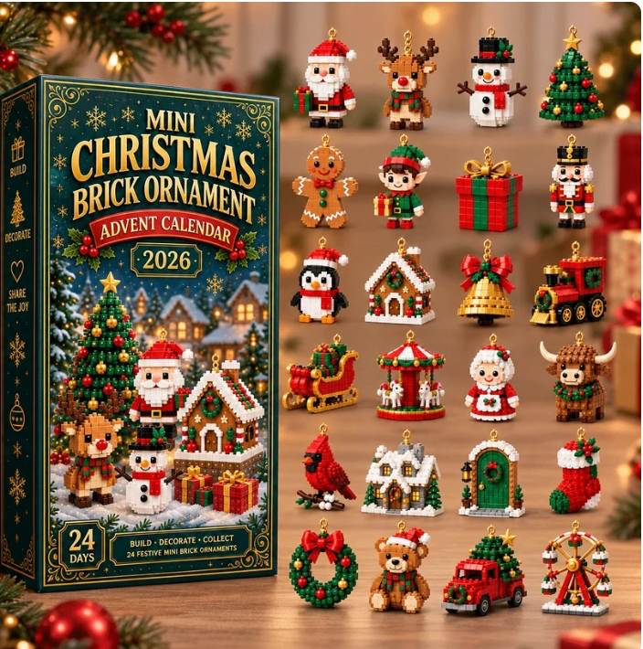 Baubarer Weihnachts-Baustein-Ornament Adventskalender