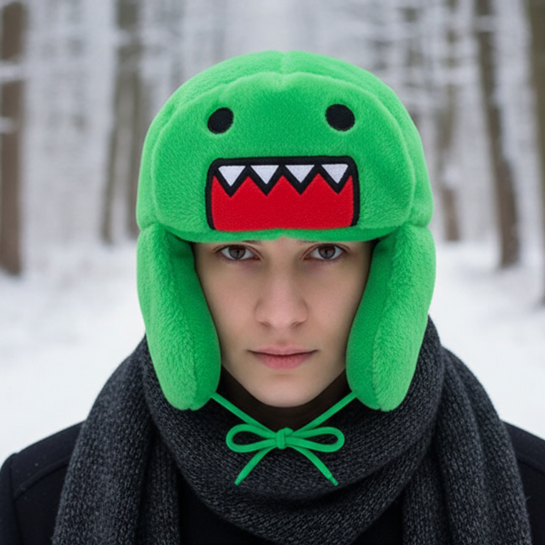 Mütze mit Ohrenklappen & Cartoon-Design – FrostBite Earflap Hat