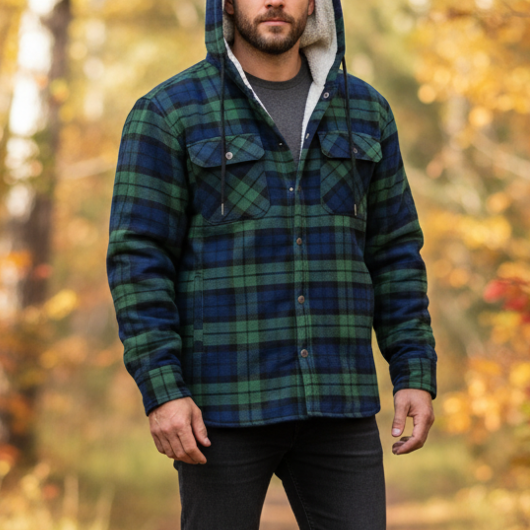 Flanell Pulloverjacke mit Kapuze – NordHaven Thermal Jacket
