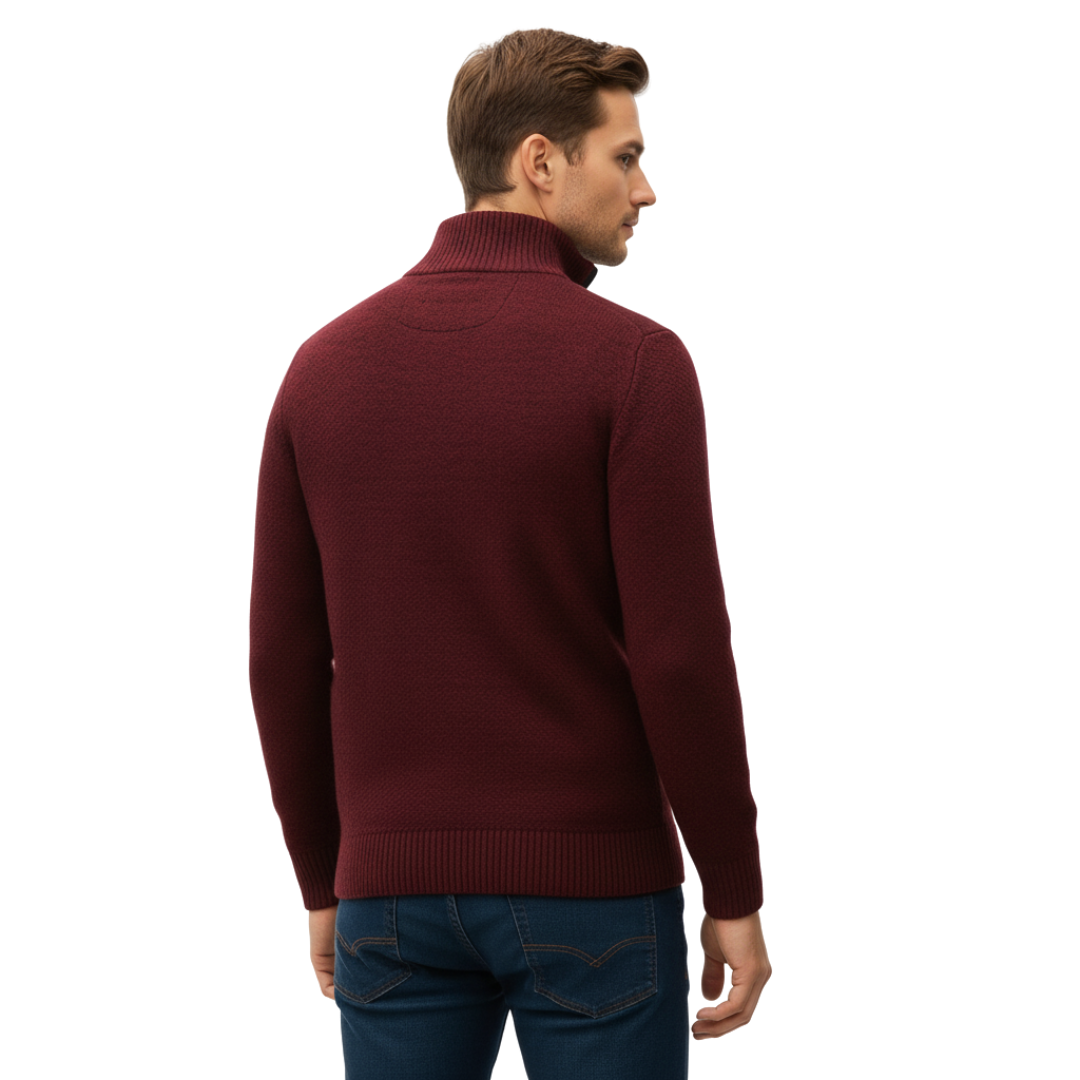 Nordspur | MerinoEdge Strickpullover mit Halb-Reißverschluss