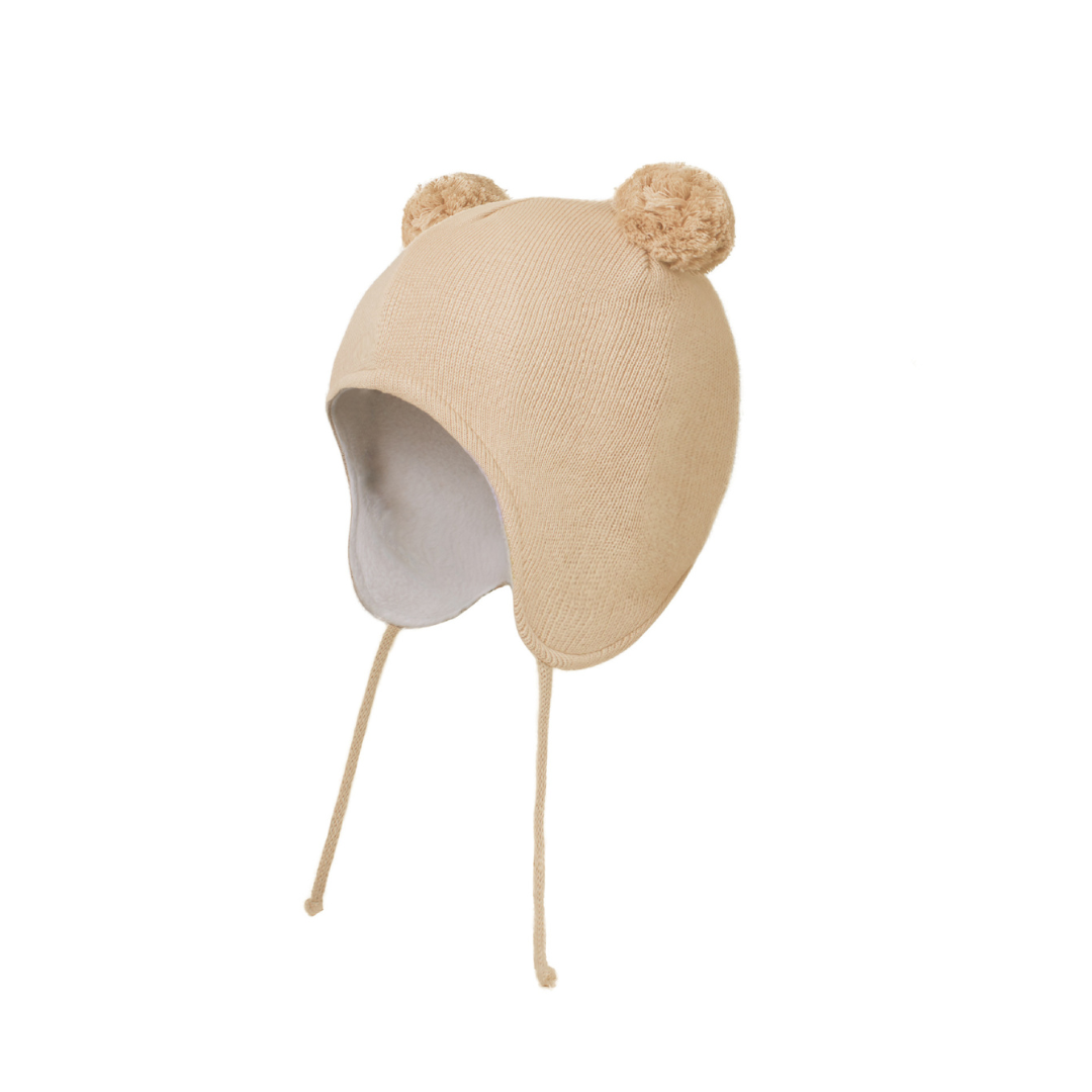 Mütze mit Ohrenklappen & Fleecefutter für Babys – BearHug Knit