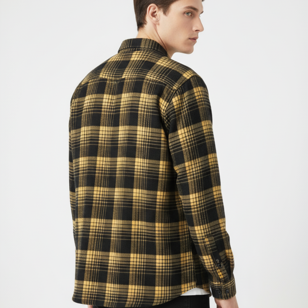 Herren Flanellhemd mit Karomuster & Oversized Fit | Weiches Holzfällerhemd