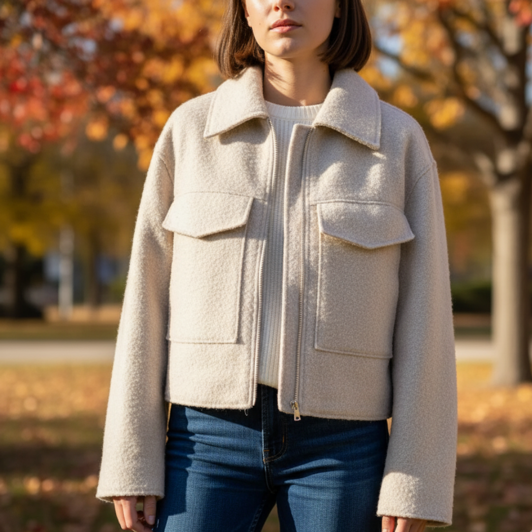 Mantel Damen mit Reißverschluss & Brusttaschen – NordVell Classic Jacket