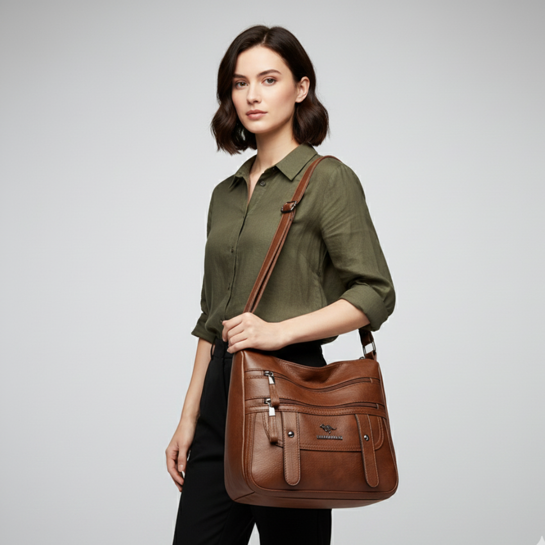 Nordspur | Weiche Schultertasche mit Überschlag