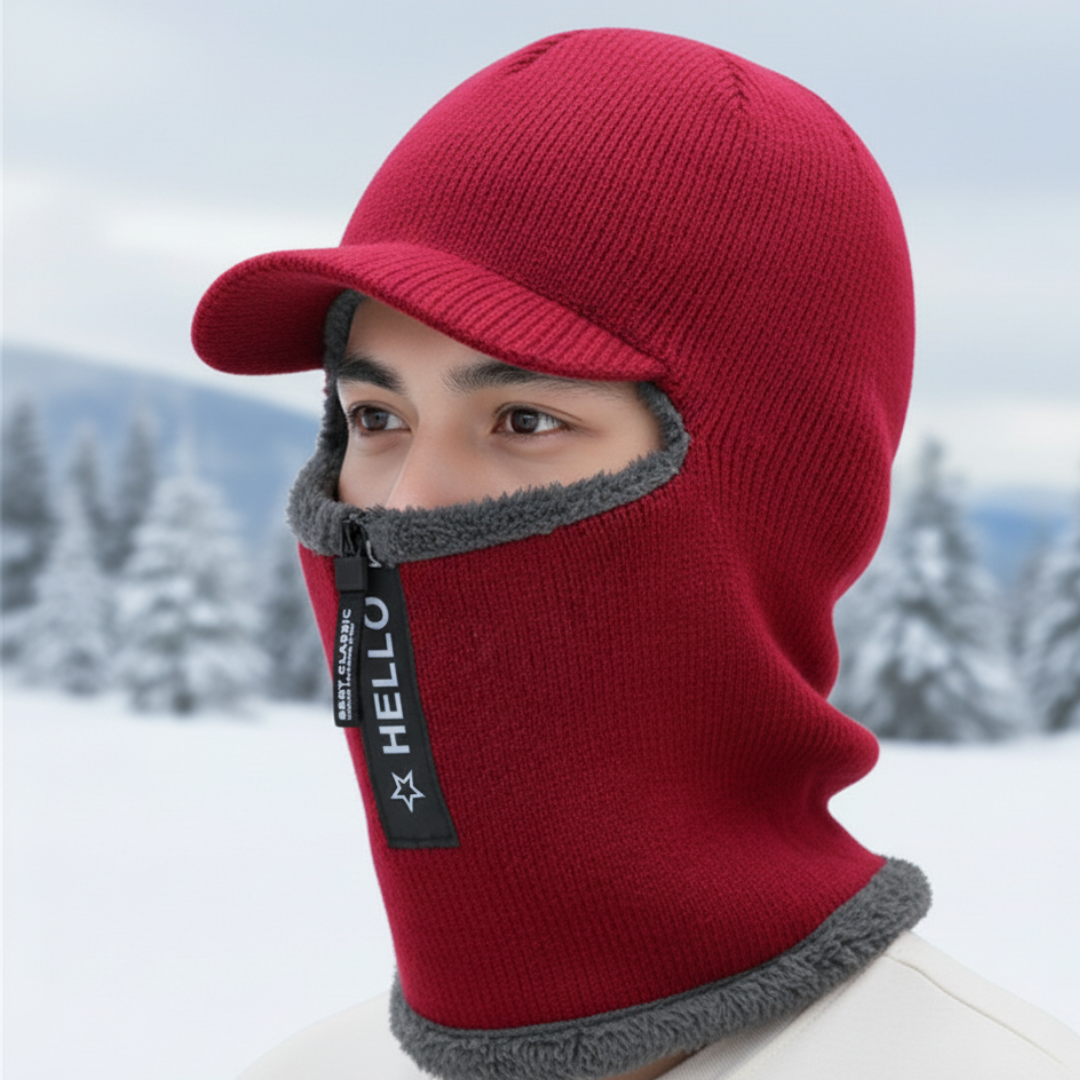 Mütze mit Windschutz & Fleecefutter für Winter – FrostShield Knit
