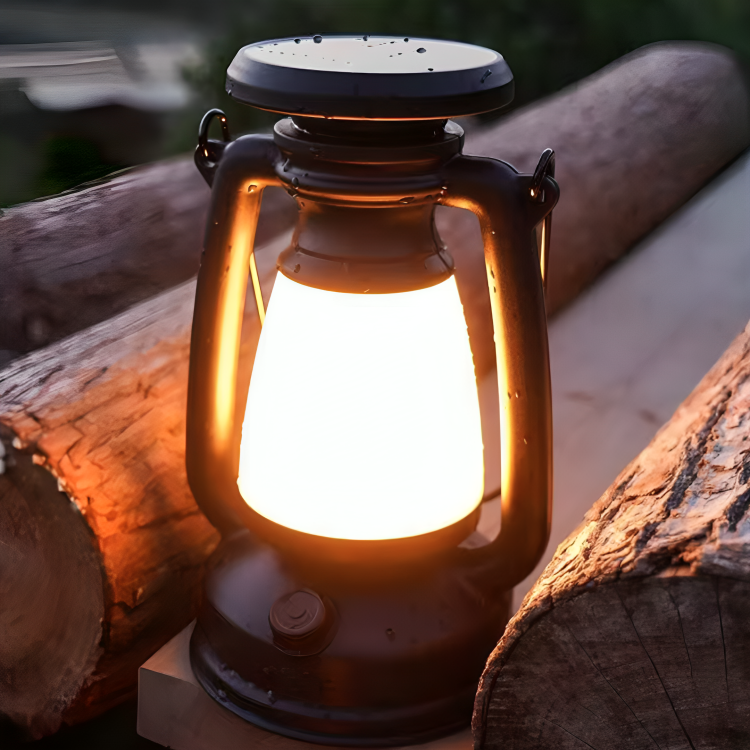 USB-Campinglaterne dimmbar im Retro-Stil – LumaFeuer