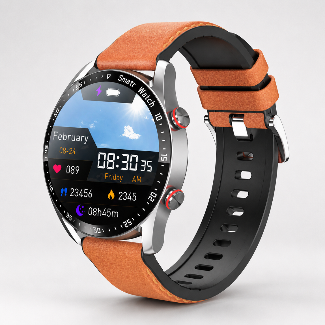 Nordspur | Runde Full-Touch Smartwatch für Männer