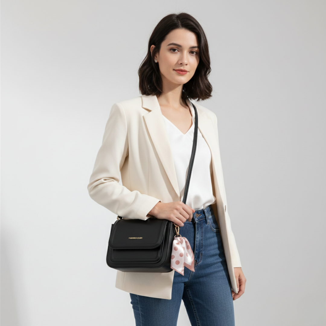 Nordspur | Kleine quadratische Schultertasche aus PU-Leder