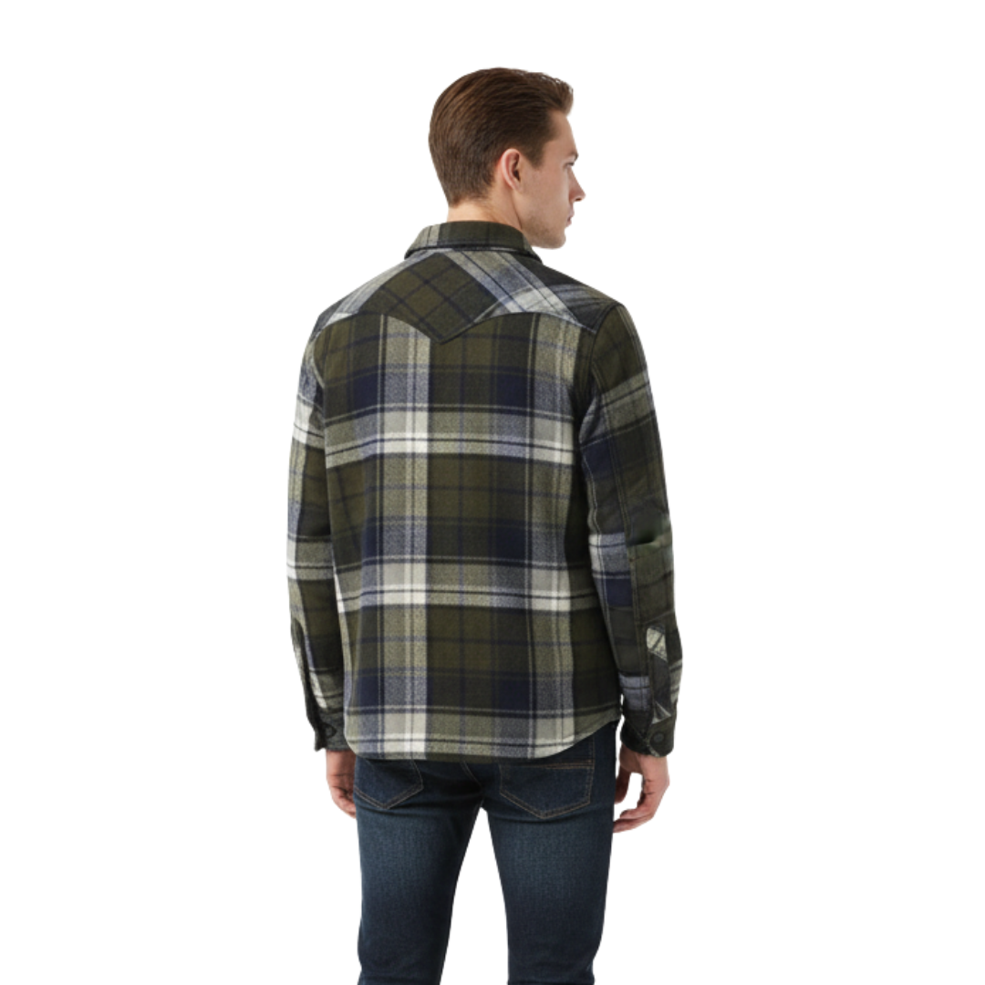 Herren Flanelljacke mit Fleecefutter & Karomuster | Warme Winter Overshirt-Jacke