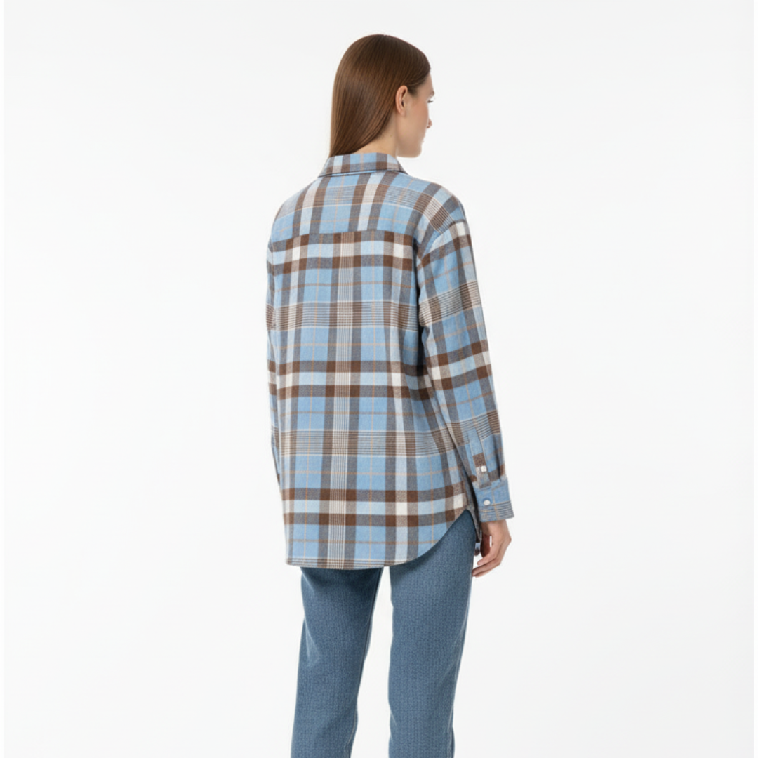Flanellbluse mit Karomuster | Weiche Overshirt-Bluse für Damen