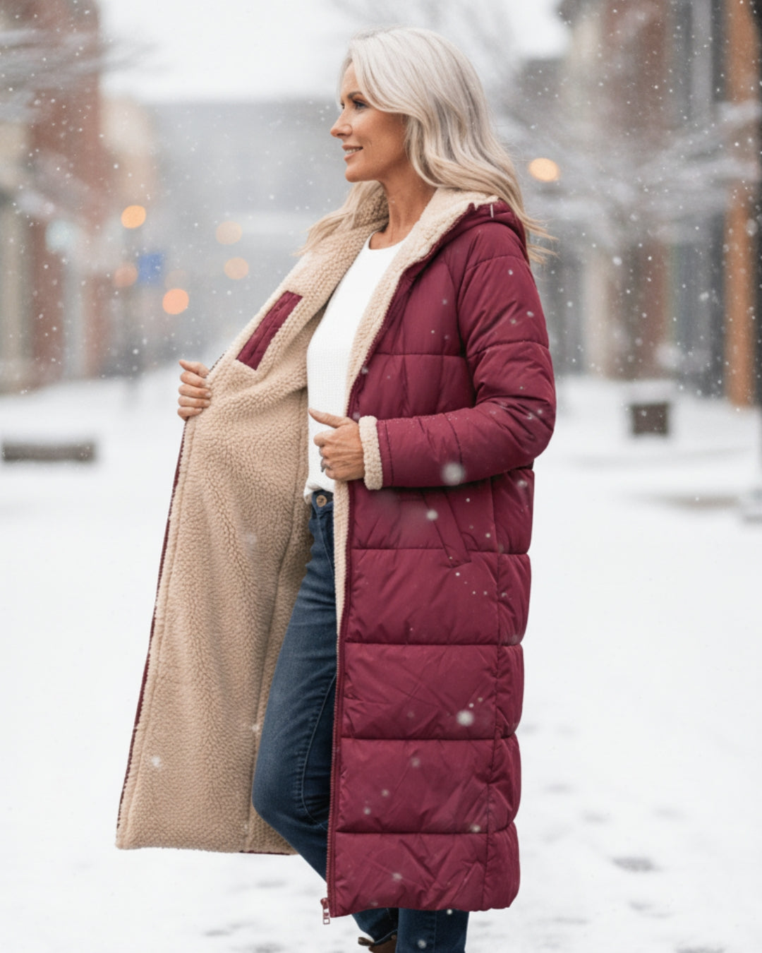 Warme Doppelseitige Winterjacke