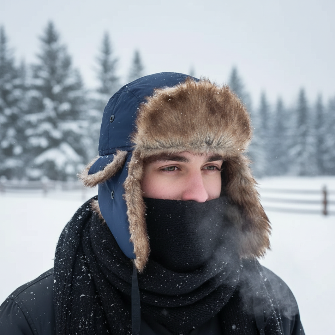 Mütze mit Kunstfell & wasserabweisender Winterwärme – NordFell Aviator