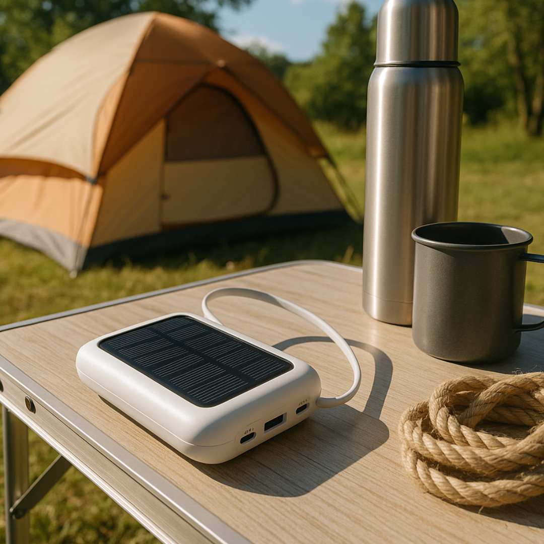 Solar Powerbank 10000 mAh mit LED & Kabeln – SunCharge Ultra