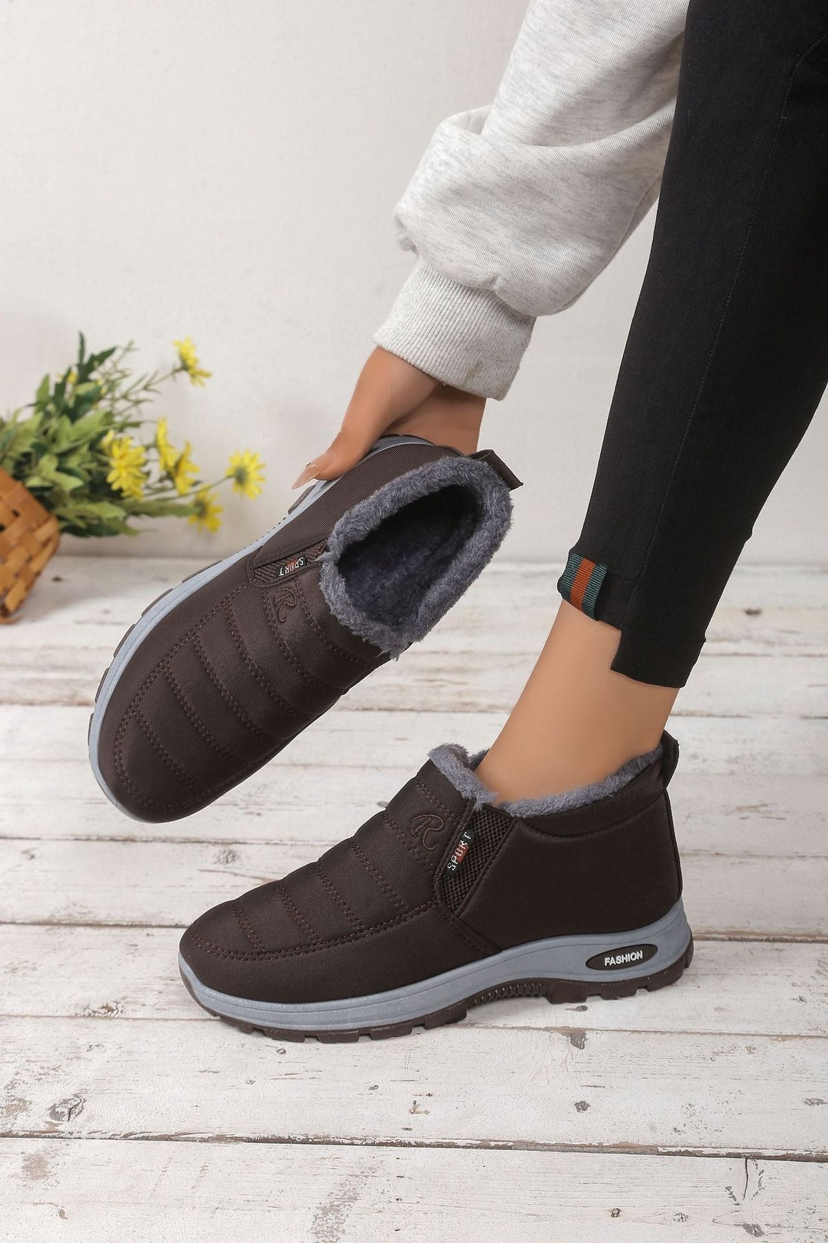 Unisex Winterstiefel mit flauschigem Futter, warm, bequem und rutschfest, ideal für kaltes Wetter