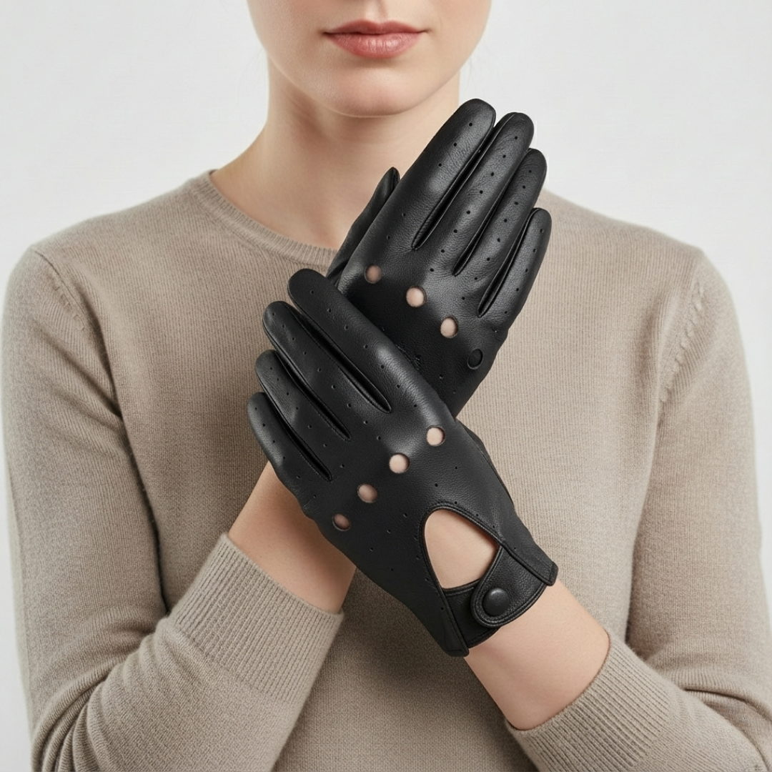Nordspur | Thin Vegane-Leder Autofahrerhandschuhe