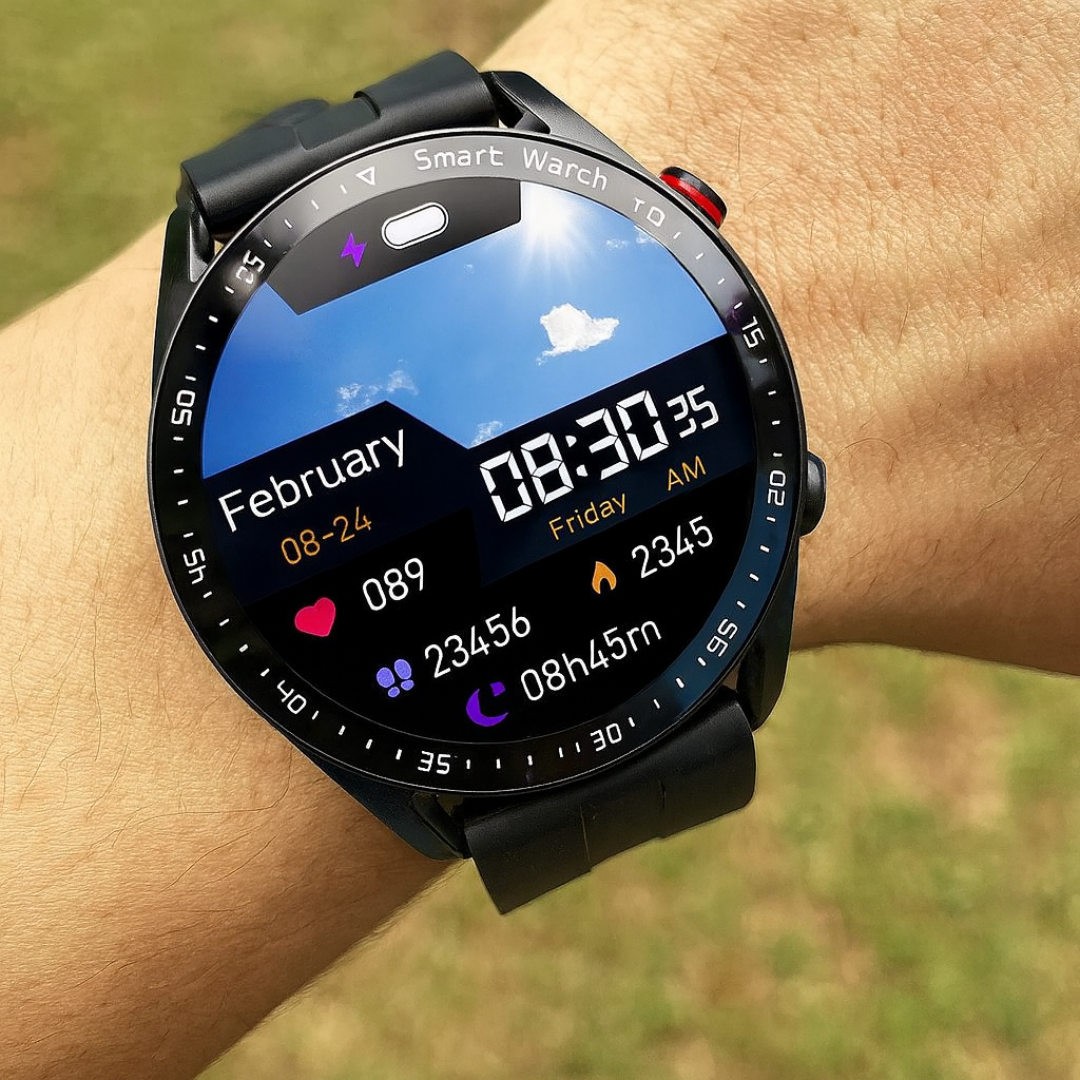 Smartwatch mit Blutzucker- & Vitalwert-Tracking, NFC & IP67 – GlucoTrack Pro