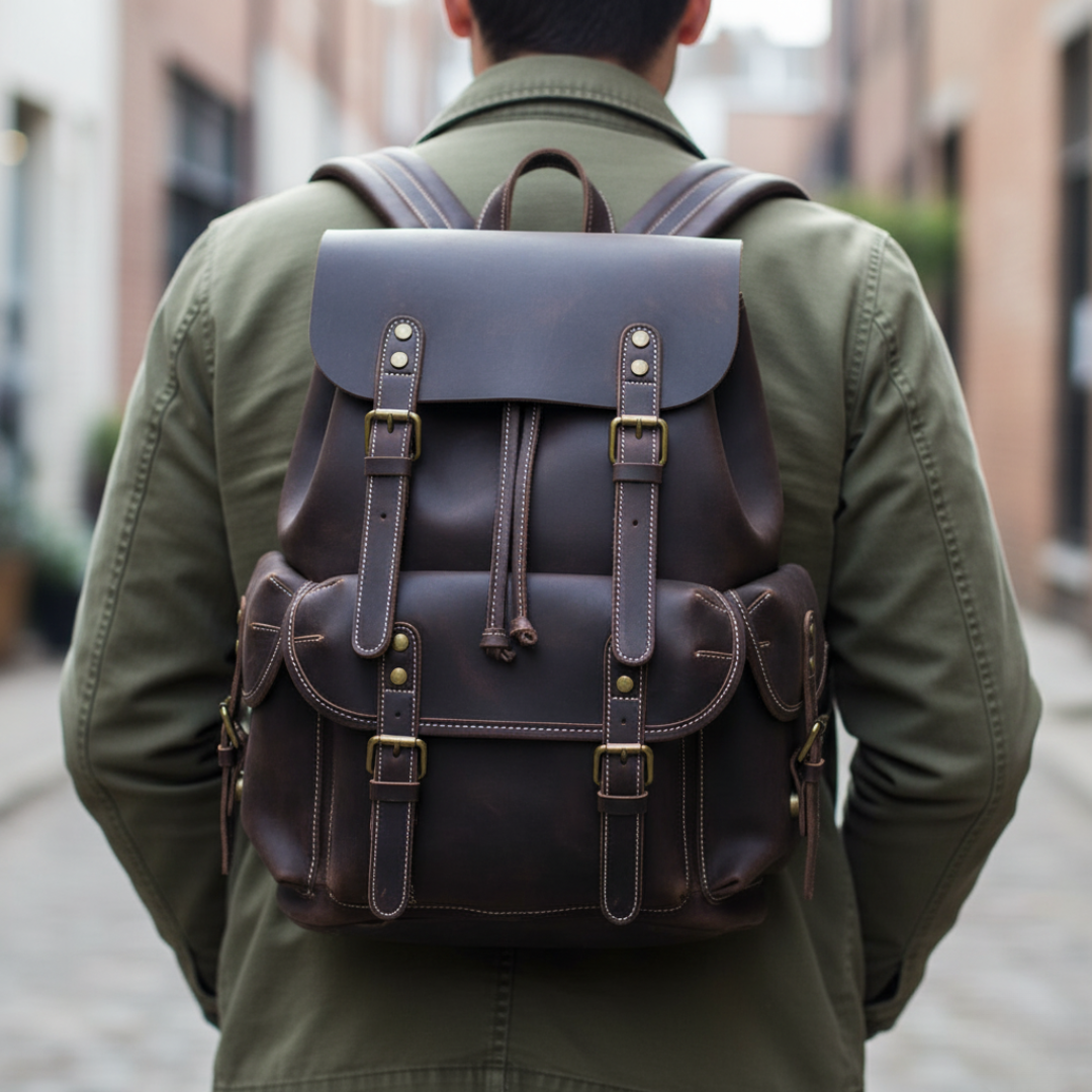 Leder Taschen Rucksack groß im Vintage Look mit Laptopfach – HeritagePack