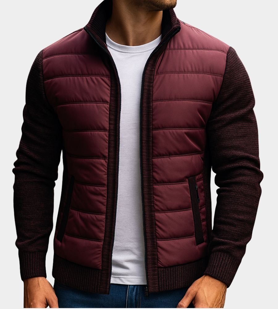 Jacke mit Steppfront und Strickärmeln