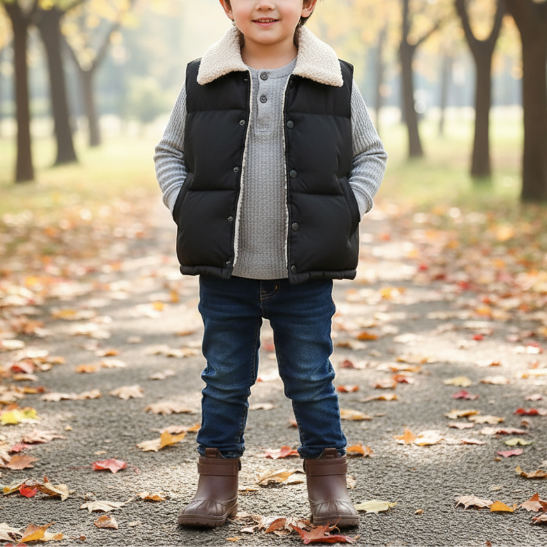 Teddyfleece-Kinderweste für Herbst & Winter – CozyCub Vest