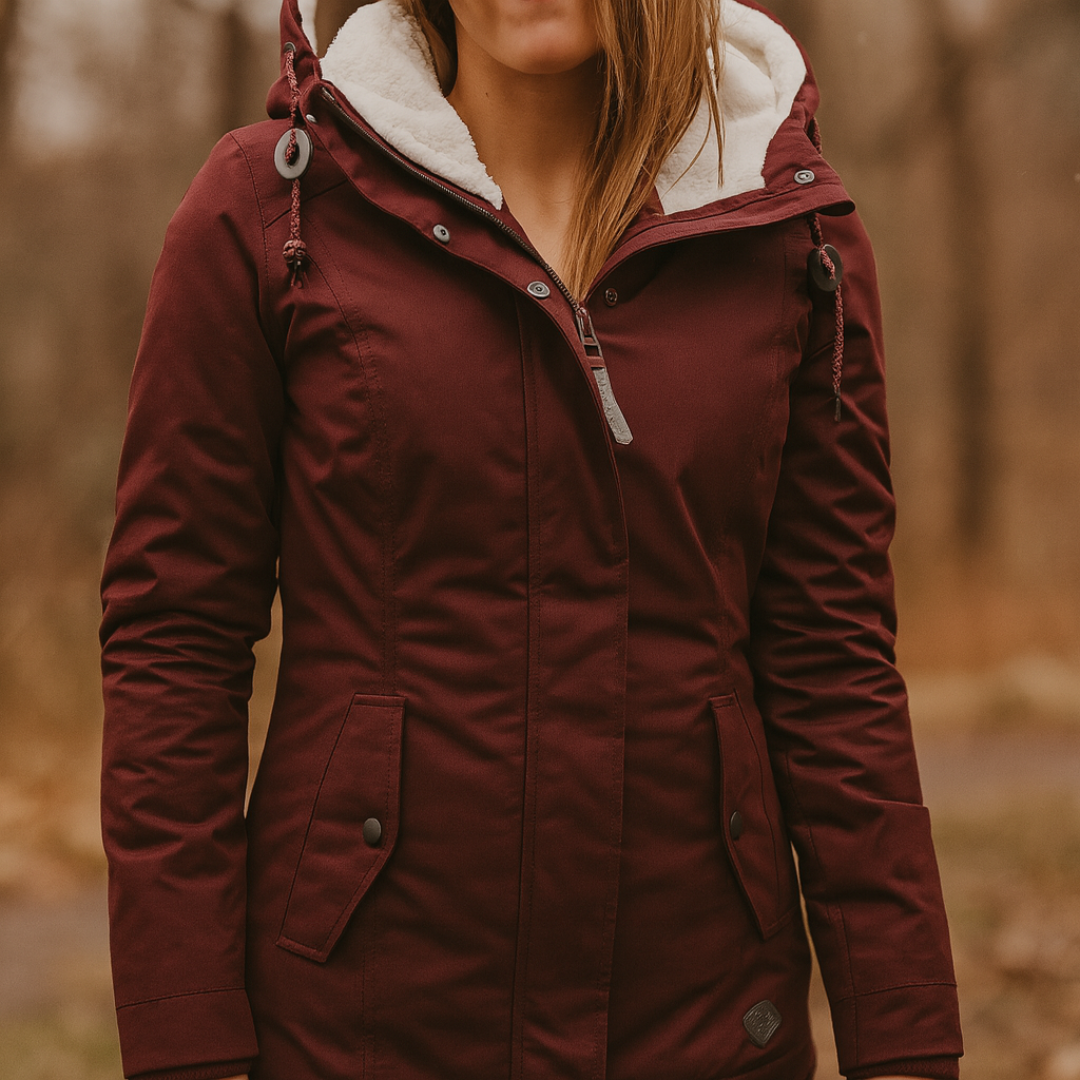 Damen Winterjacke wasserabweisend mit Kapuze & Fleecefutter – Nordveil Coat