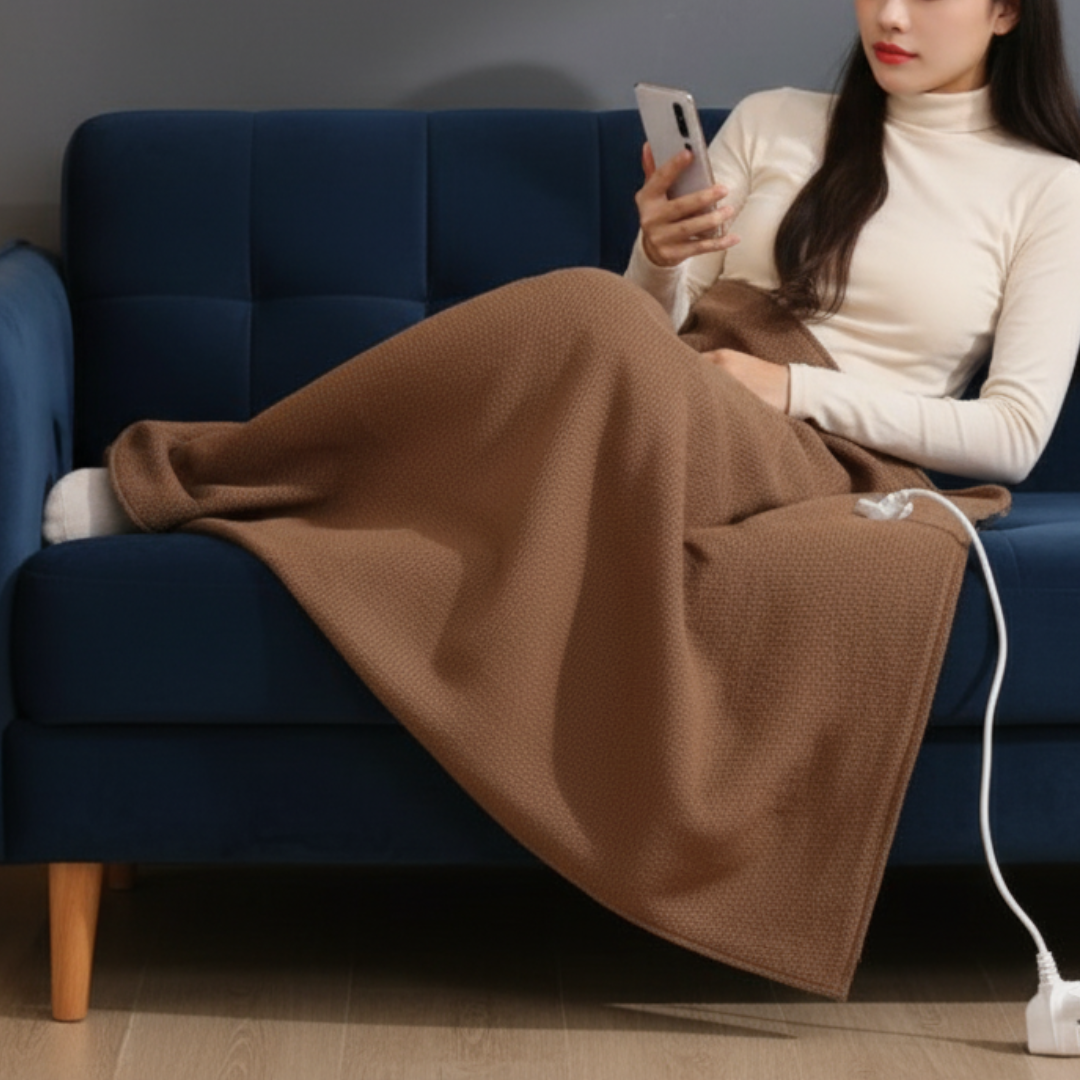 Tragbare elektrische Heizdecke mit 3 Heizstufen & USB-Anschluss – CozyWear Blanket