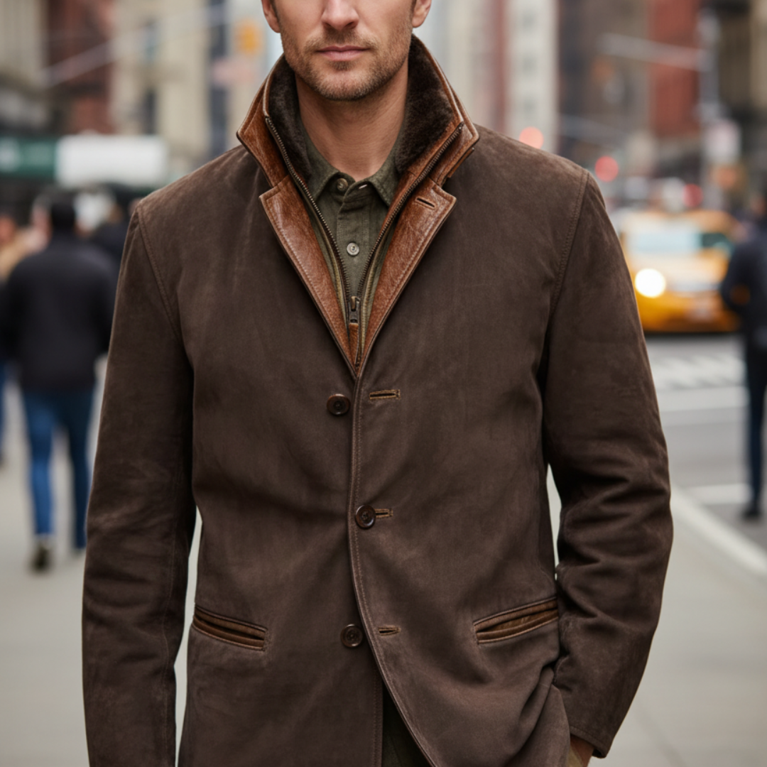 Lederjacke Herren Vintage mit Futter & Tailored Fit – Classic Rider