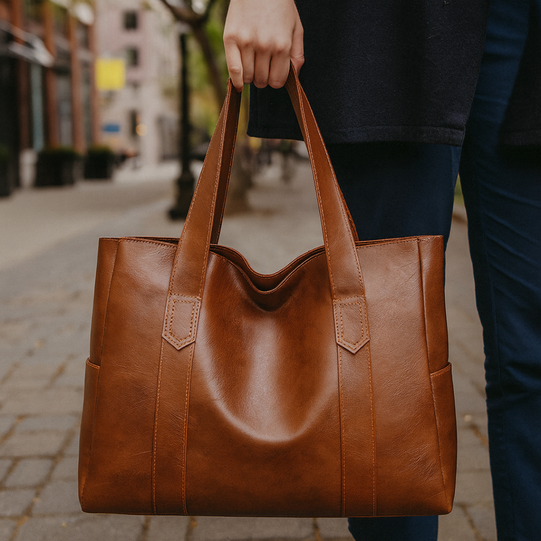 Leder Umhängetasche für Damen mit Magnetverschluss – Verona Classic Bag