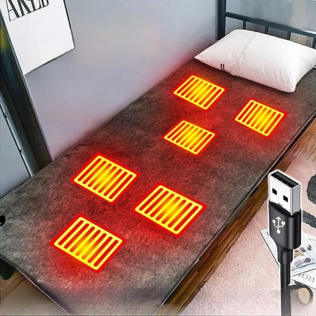 Elektrische Heizmatte 160×80 cm mit 6 Heizbereichen & USB-C – HeatZone Blanket