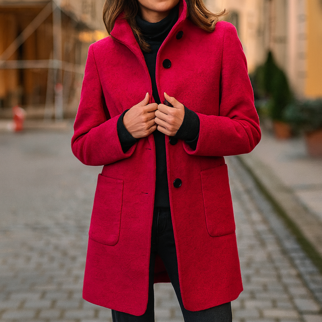 Eleganter Wintermantel Damen lang & warm im Woll-Look – Nordura Coat