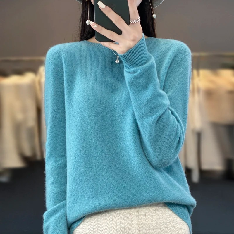 Cashmere Pullover Damen Stilvoller Rundhals, Weich & Komfortabel
