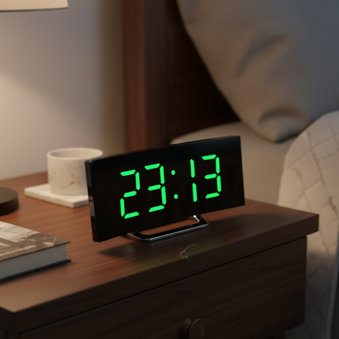 Digitaler Wecker mit Großanzeige & automatischer Dimmfunktion – CurveTime LED