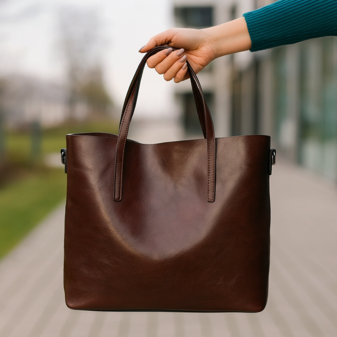 Schultertasche aus Kunstleder mit großem Stauraum & Vintage-Design – AristoBag