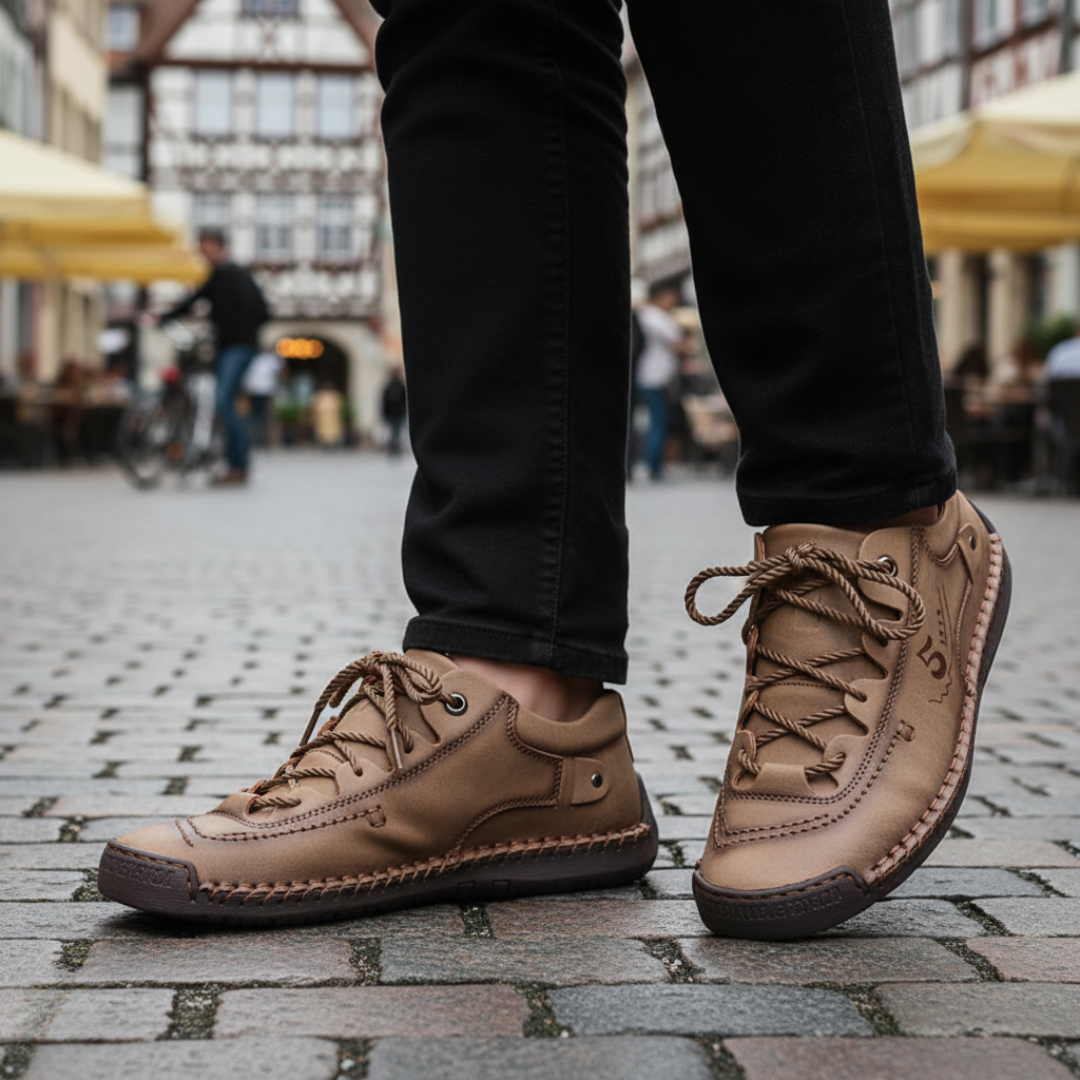 Orthopädische Walkingschuhe aus Leder für Herren mit Dämpfung – Nordspur StrongStep