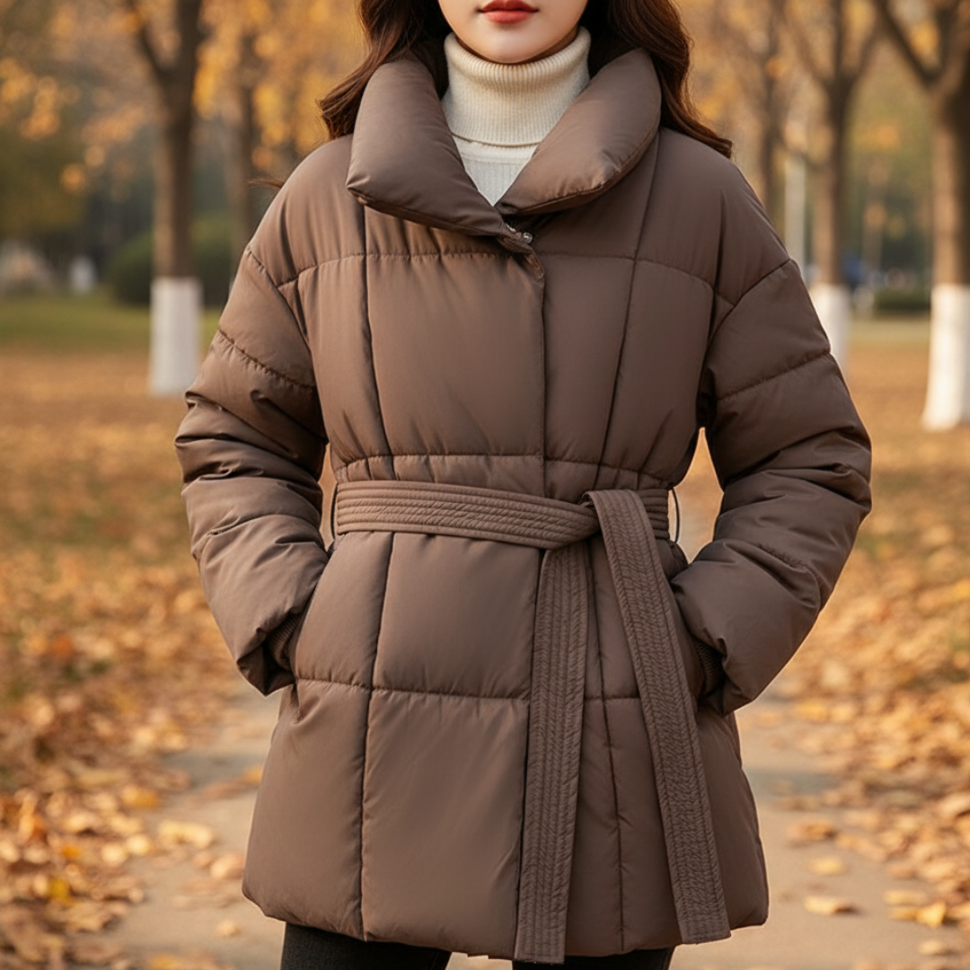 Daunenjacke mit Taillengürtel & Wärmepolsterung – FrostLuxe Parka
