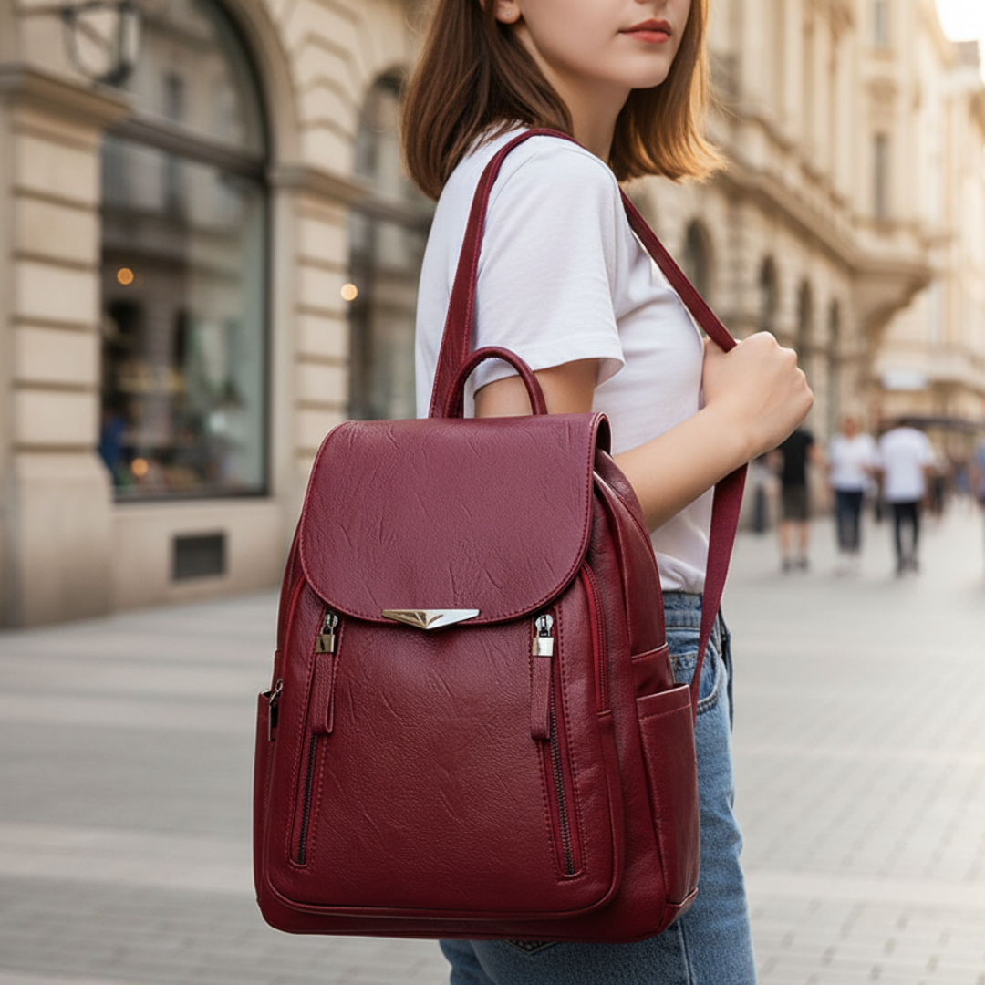 Damentaschen Rucksack aus PU-Leder mit großem Stauraum – CityStyle Backpack