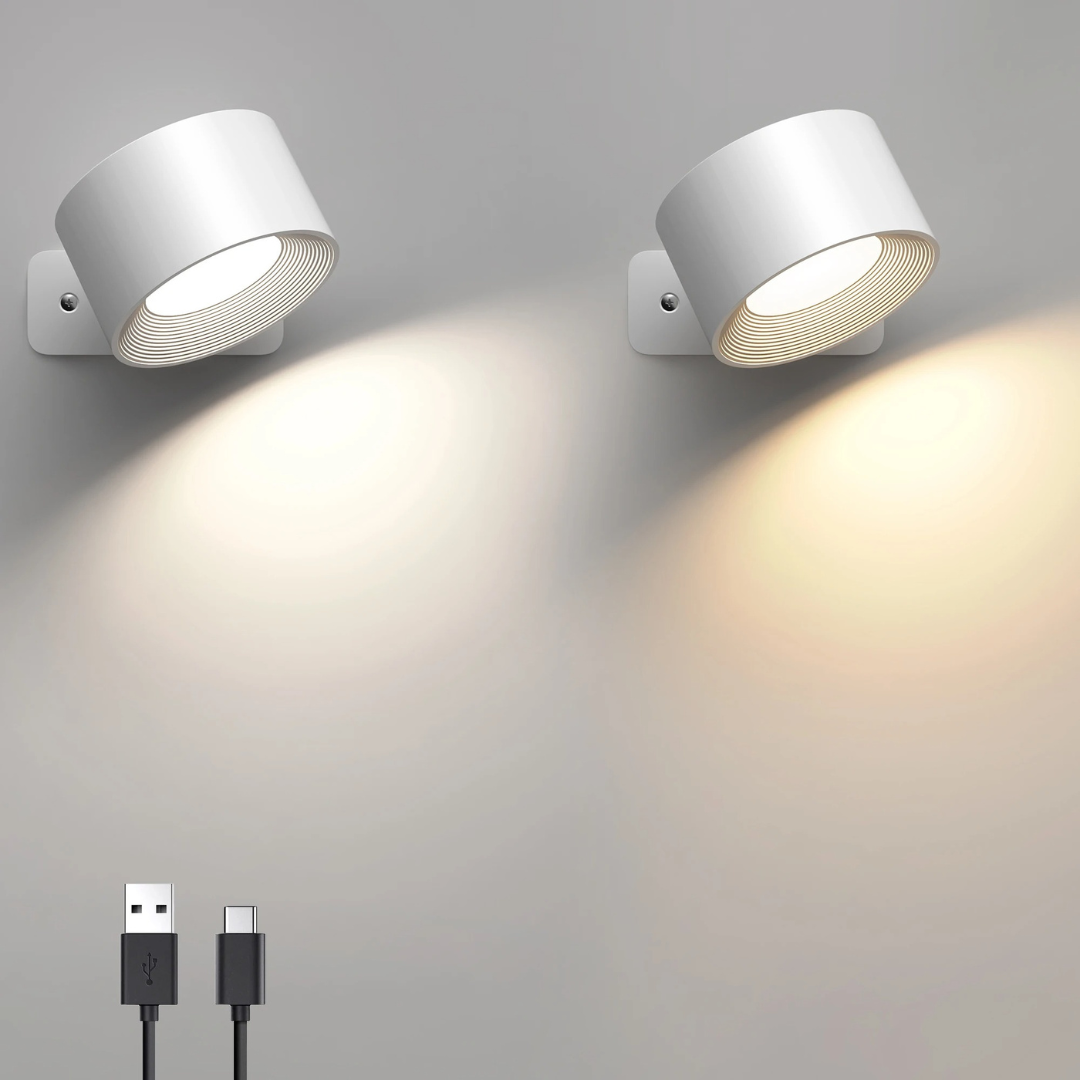 Innenbeleuchtung LED Wandleuchten mit Akku, 360° drehbar & dimmbar – LumoFlex Lights