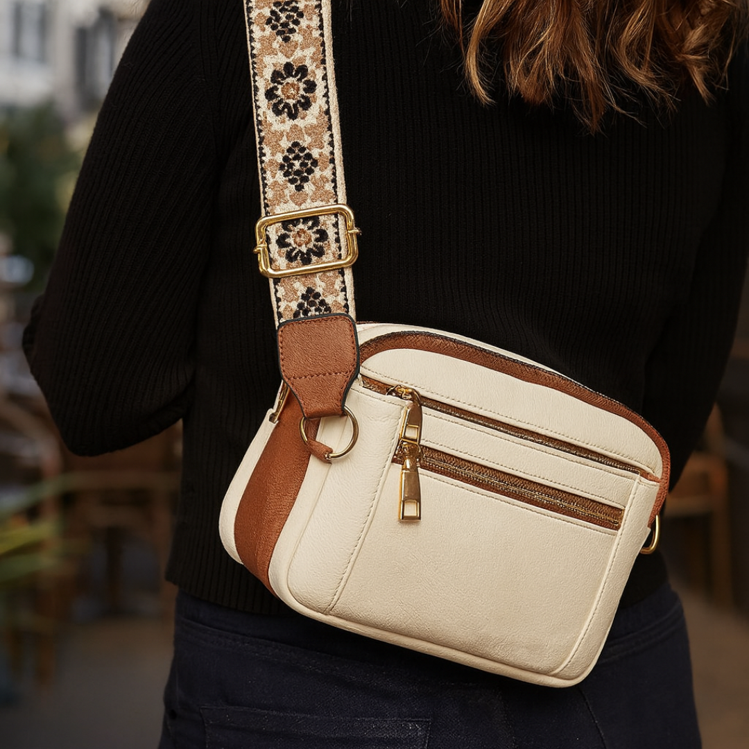 Umhängetasche aus veganem Leder mit Boho-Riemen – RetroCharm Bag