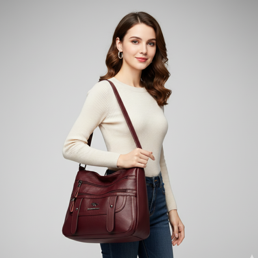 Nordspur | Weiche Schultertasche mit Überschlag