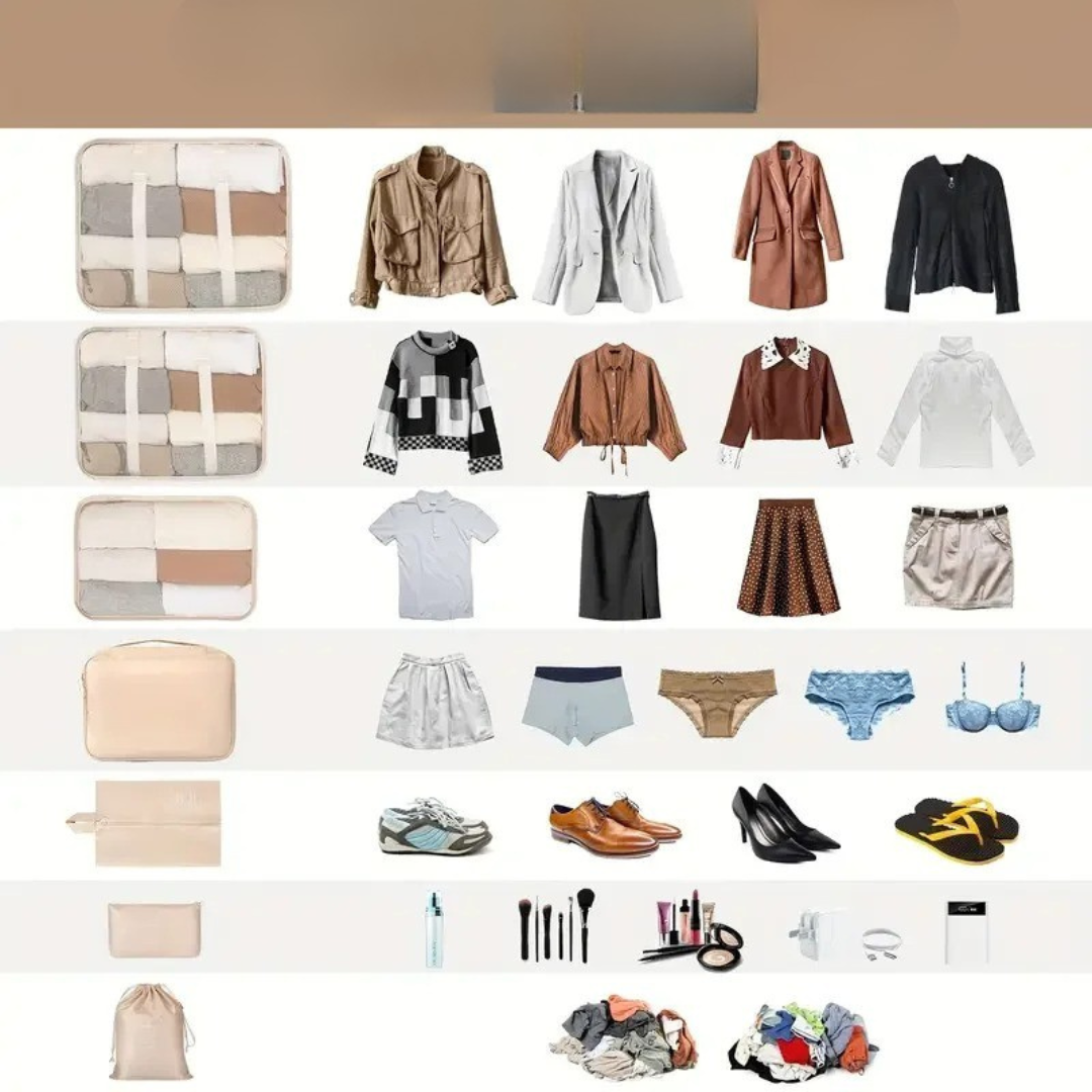 Nordspur | Packoria Siebenteiliges Packwürfel-Set