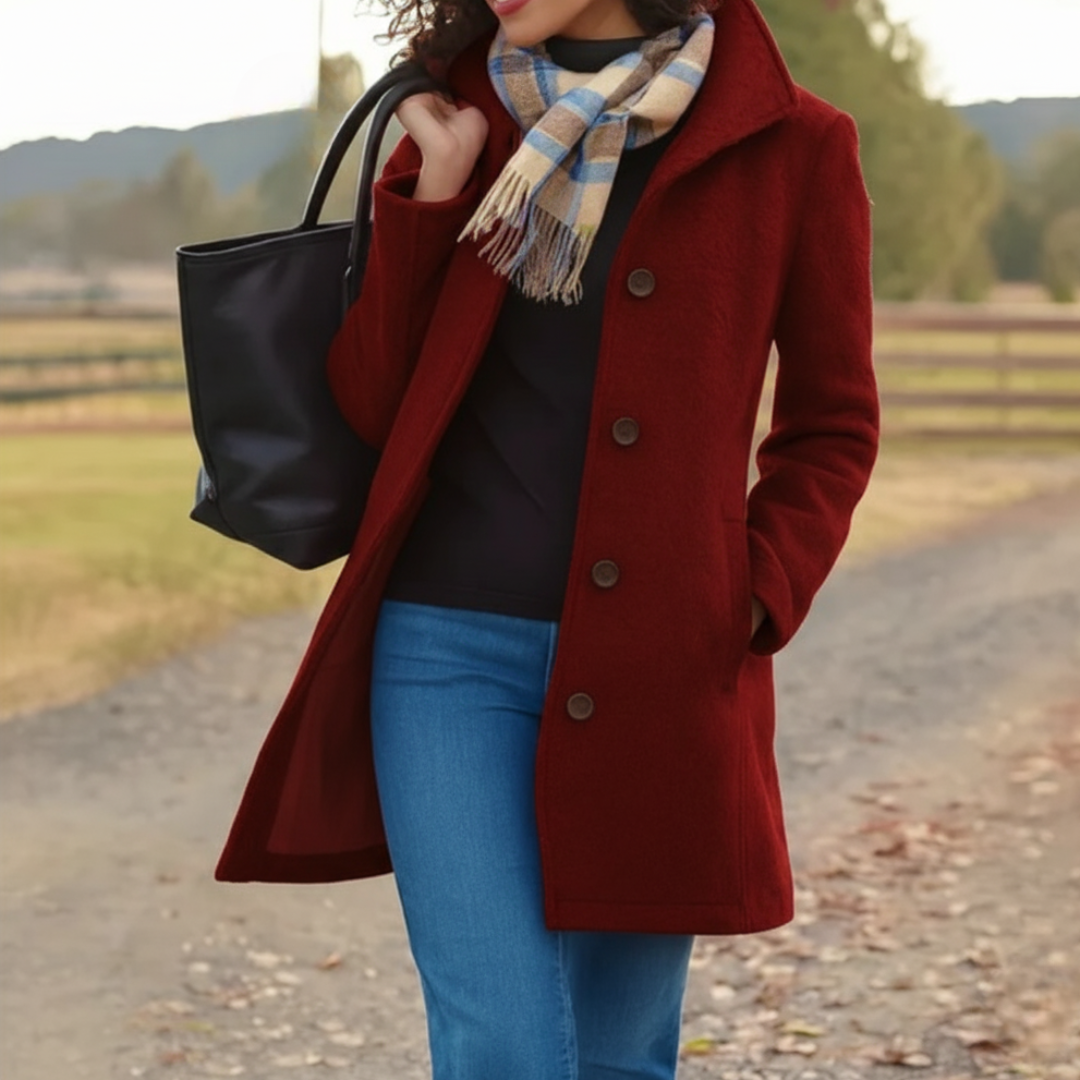 Klassischer Mid-Length Knopfmantel