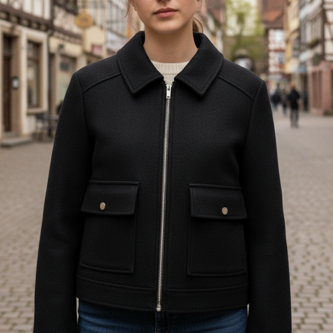 Mantel Damen mit Reißverschluss & Taschen – ZippaChic Kurzjacke