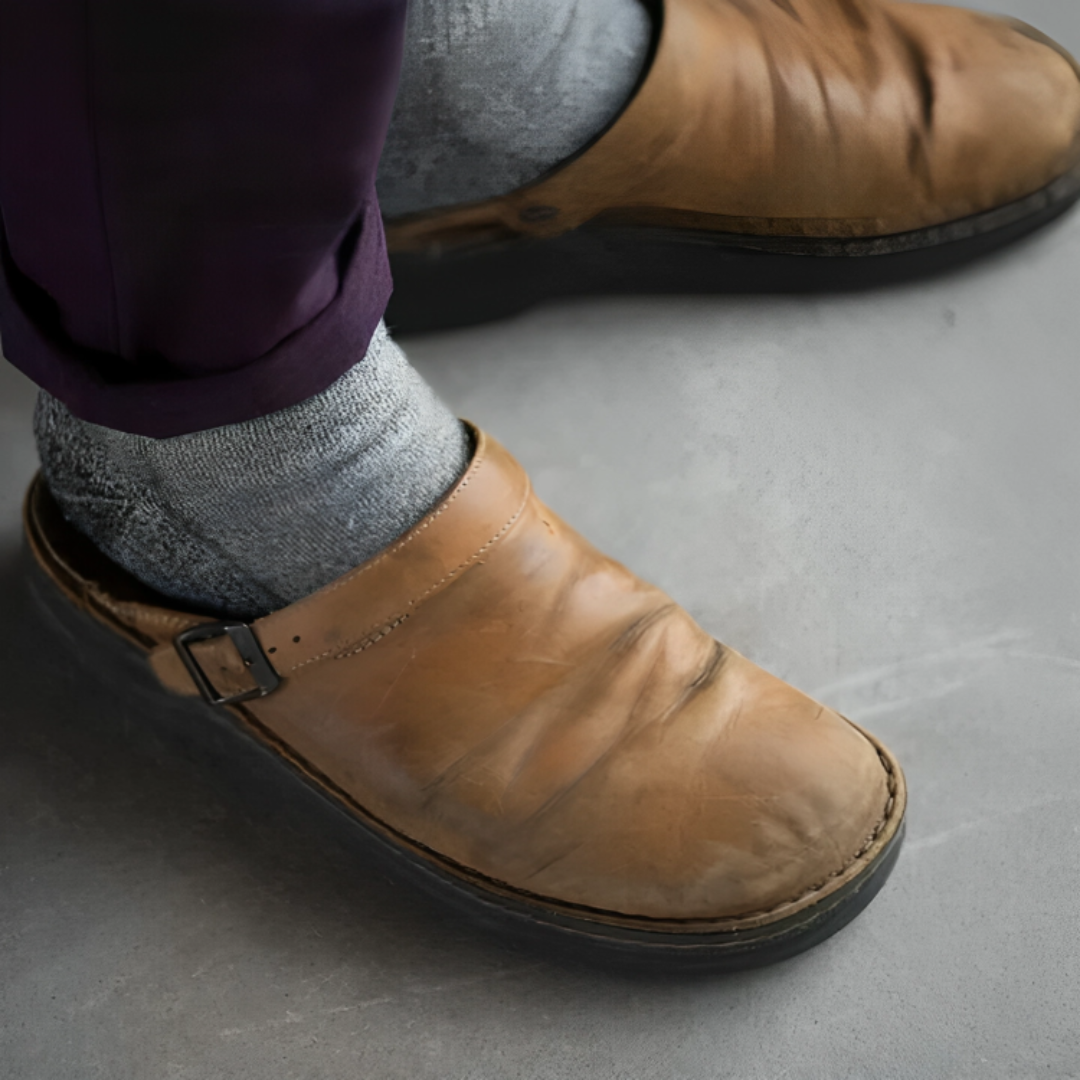 Orthopädische Walkingschuhe aus Leder für Herren mit Komfortfußbett – Nordspur GentleStep