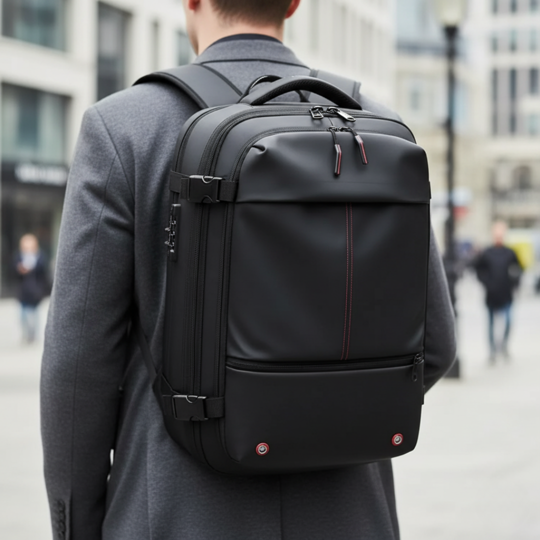 Taschen Rucksack 60L mit Kompressionssystem & Nass-/Trockenfach – PackForm Traveler