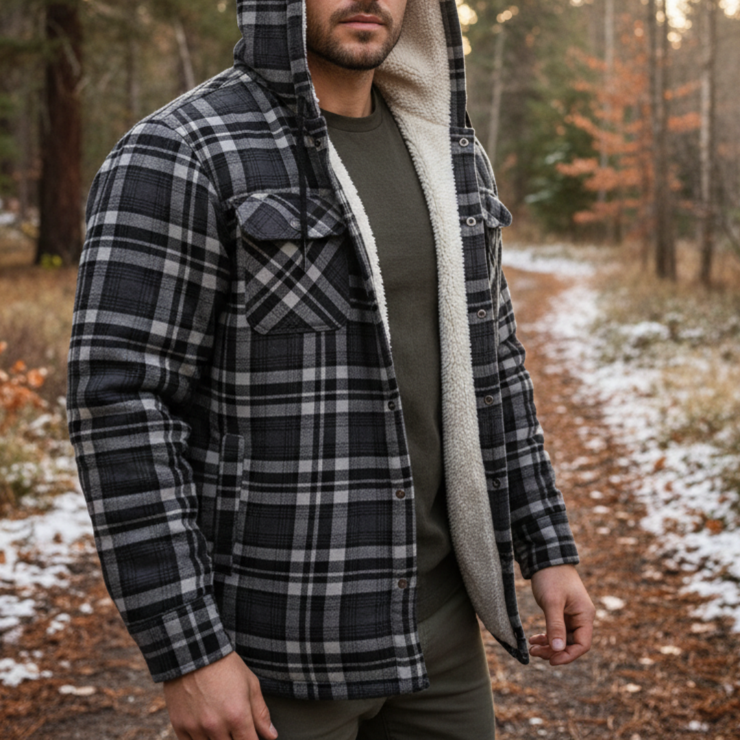Flanell Pulloverjacke mit Kapuze – NordHaven Thermal Jacket