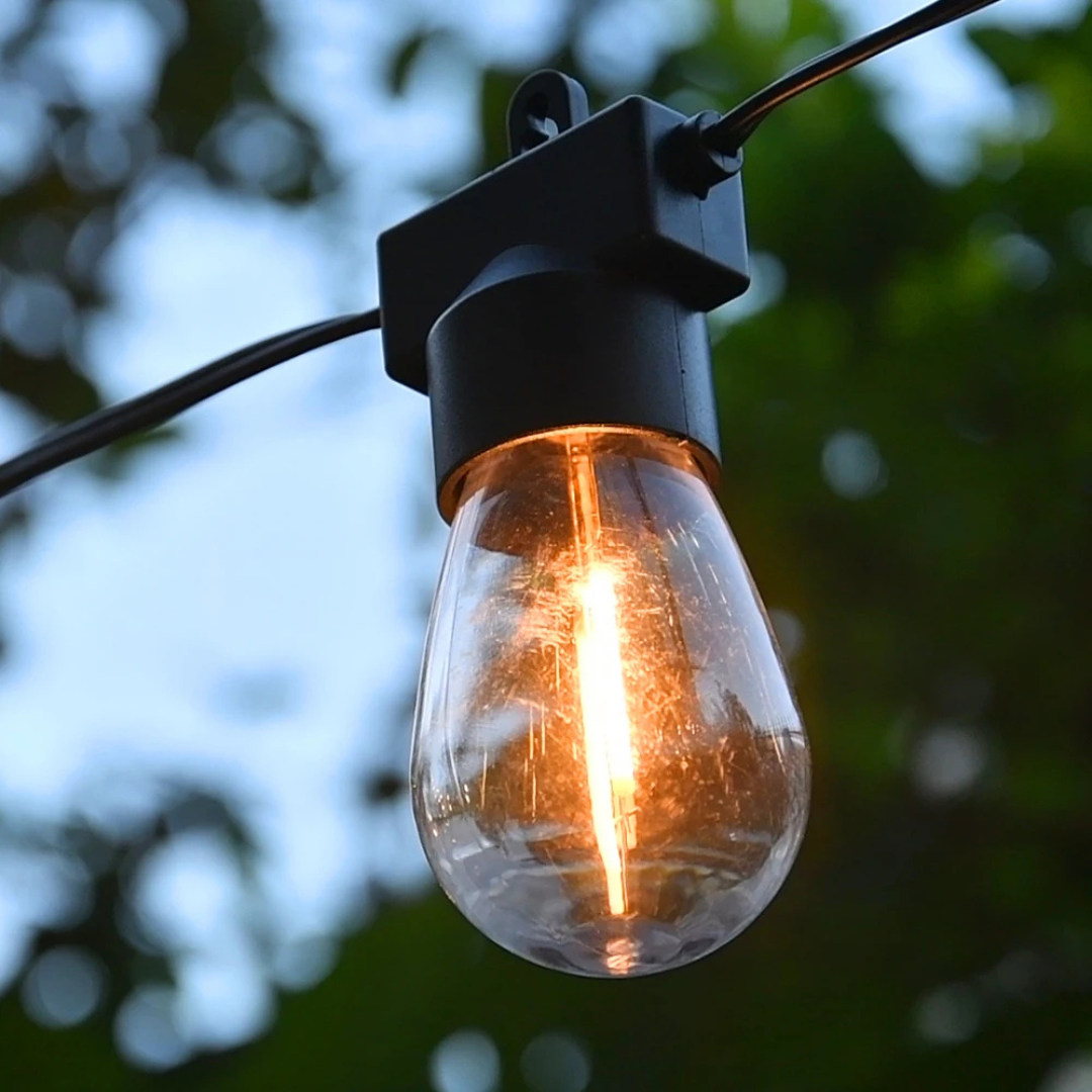LED Außenlichterkette S14 warmweiß wasserdicht – GartenGlanz