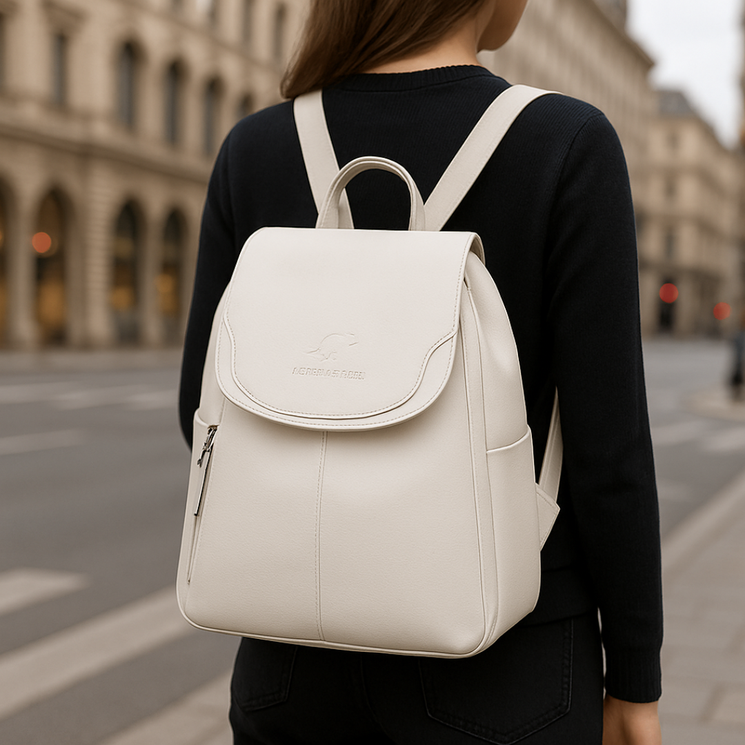 Leder Taschen Rucksack mit Anti-Diebstahl-Design für Damen – EleganceSafe Backpack