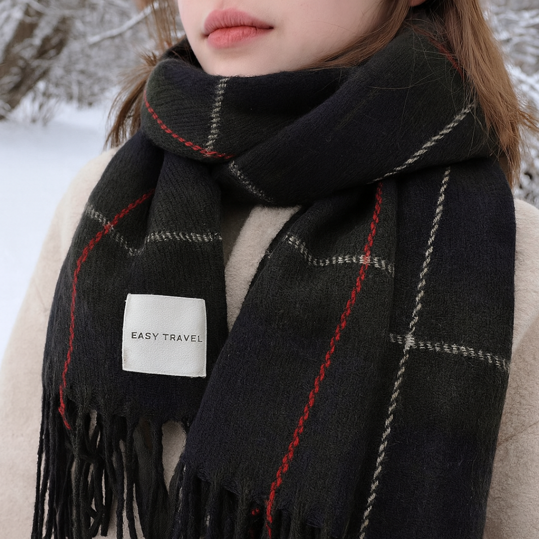 Schal kariert warm Polyester – WinterWeb