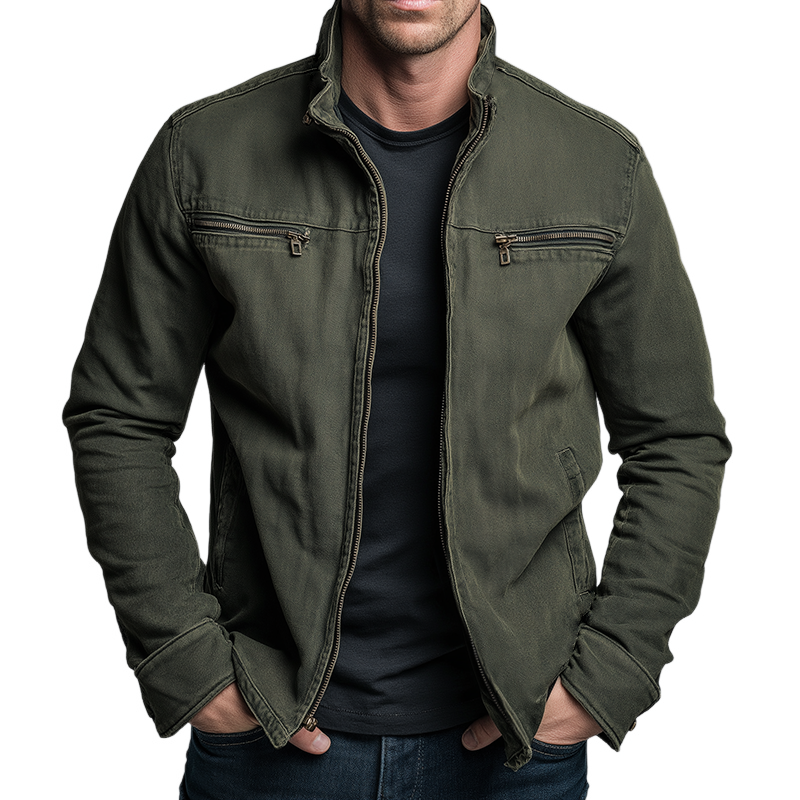 Marion | Baumwolle Reißverschlussjacke - Vintage Washed