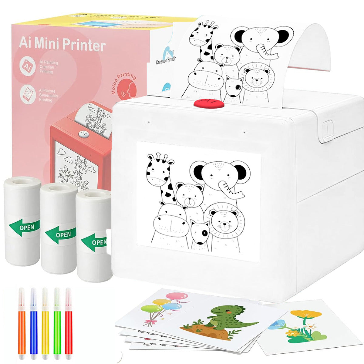 KI-Sprachgesteuerter Mini-Stickerdrucker